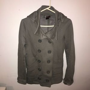 FINAL SALE Gray peacoat style sweater jacket
